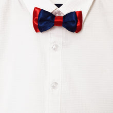 Load image into Gallery viewer, White Textured Full Sleeves Shirt With Bow Tie
