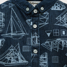 Load image into Gallery viewer, Blue Printed Full Sleeves Shirt