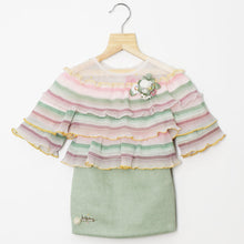 Load image into Gallery viewer, Green Cape Layered Midi Dress