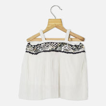 Load image into Gallery viewer, Black & White Sequins Pleated Sleeveless Top