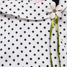 Load image into Gallery viewer, Polka Dots White Top With Yellow Shorts And Mask