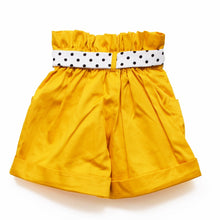 Load image into Gallery viewer, Polka Dots White Top With Yellow Shorts And Mask