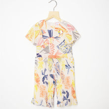 Load image into Gallery viewer, Green & Yellow Pleated Georgette Jumpsuit