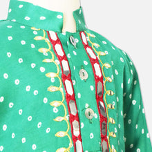 Load image into Gallery viewer, Green Bandhani Kurta Pyjama