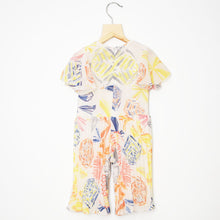 Load image into Gallery viewer, Green & Yellow Pleated Georgette Jumpsuit