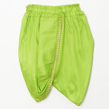 Load image into Gallery viewer, Green Leheriya Angrakha Kurta With Dhoti Jamna Set