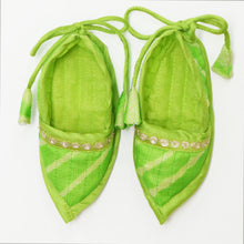 Load image into Gallery viewer, Green Leheriya Angrakha Kurta With Dhoti Jamna Set