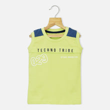 Load image into Gallery viewer, Pastel Green Typographic Printed Sleeveless T-Shirt