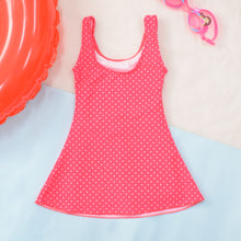 Load image into Gallery viewer, Blue Polka Dots & Fish Theme Sleeveless Swimsuit