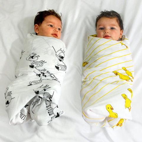 Duck, Sheep & Plain Combo Super Soft Classic Bamboo Cotton Swaddles