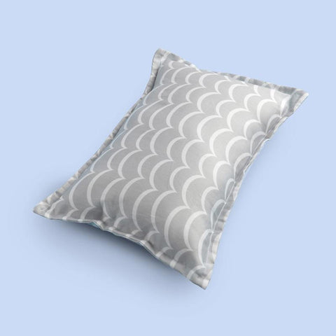 Grey Wavy Striped Rectangle Pillow