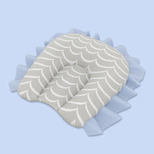 Load image into Gallery viewer, Grey Wavy Striped Organic U-Pillow