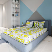 Load image into Gallery viewer, Green Doodle Land Single & Double Bedsheet Set