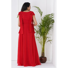 Load image into Gallery viewer, Red Bow Overlap Maternity Gown
