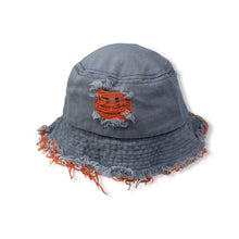 Load image into Gallery viewer, Funky Denim Red Ripped Round Hat