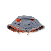 Load image into Gallery viewer, Funky Denim Red Ripped Round Hat