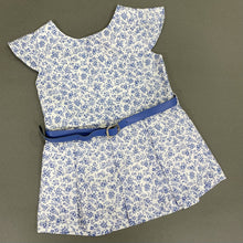 Load image into Gallery viewer, Blue Floral Frock with belt