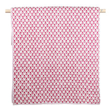 Load image into Gallery viewer, Pink Flower Hand Block Printed Quilt