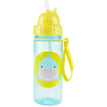 Load image into Gallery viewer, Yellow Zoo Sipper Bottle With Straw Snazzy Shark Print