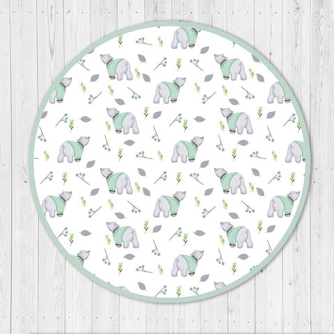 Green Polar Bear Organic Cushioned Playmat