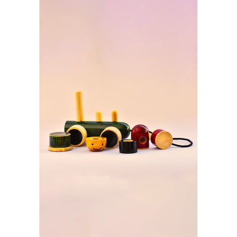 Puzzle Rail Gaadi Push And Pull Along Wooden Toy