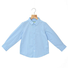 Load image into Gallery viewer, Light Blue Spread Collar Solid Casual Shirt