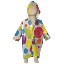 Load image into Gallery viewer, Rainbow Polka Dot Hooded Raincoat