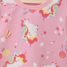 Load image into Gallery viewer, Pink Hearts Unicorn NightSuit