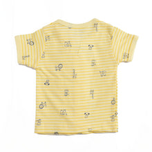 Load image into Gallery viewer, Light Yellow Animal & Striped Half Sleeves Jabla