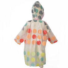 Load image into Gallery viewer, Red & Blue Polka Dot Transparent Hooded Raincoat