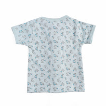 Load image into Gallery viewer, Pastel Blue Animal Printed Half Sleeves Jabla