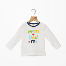 Load image into Gallery viewer, White Mom Plus Dad Equals To Me Printed Full Sleeves T-Shirt