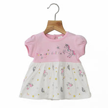 Load image into Gallery viewer, Pink & White Unicorn Short Sleeves Frock