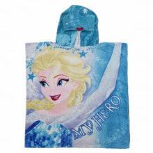 Load image into Gallery viewer, Blue Frozen Sister Hooded Poncho Towel