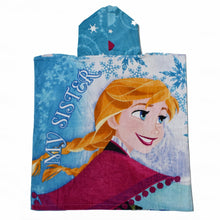 Load image into Gallery viewer, Blue Frozen Sister Hooded Poncho Towel