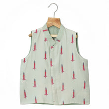 Load image into Gallery viewer, Maroon Mint Green Churidar Kurta Jacket
