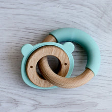 Load image into Gallery viewer, Wood + Silicone Disc & Ring Teether