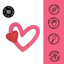 Load image into Gallery viewer, Heart Natural Rubber Teether