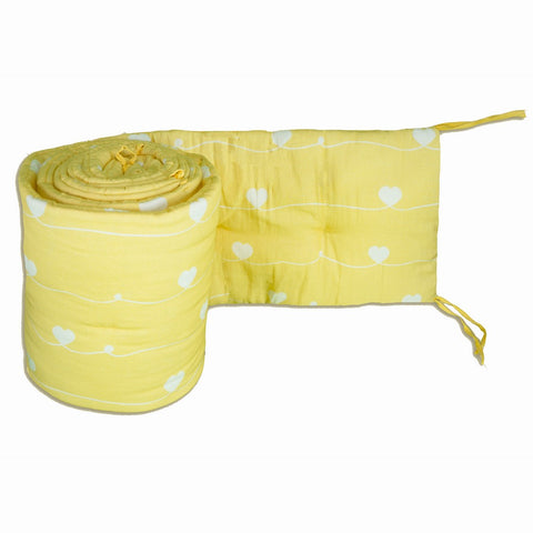 Yellow Heart Organic Cot Bumper