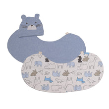 Load image into Gallery viewer, Set of 2 Burp Cloth With Cap - Blue