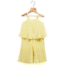 Load image into Gallery viewer, Yellow Striped Cape Style Jumpsuit