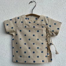 Load image into Gallery viewer, Beige Organic Indigo Polka Angrakha With Pants