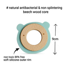 Load image into Gallery viewer, Wood + Silicone Disc Teether