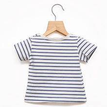 Load image into Gallery viewer, Denim Dungaree With Striped T-shirt