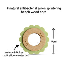 Load image into Gallery viewer, Wood + Silicone Disc Teether