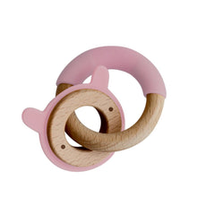 Load image into Gallery viewer, Wood + Silicone Disc & Ring Teether