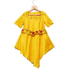 Load image into Gallery viewer, Yellow Cowl Kurta with Belt and Pant