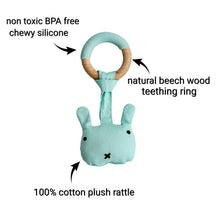 Load image into Gallery viewer, Wood Plush Rattle Teether Toy
