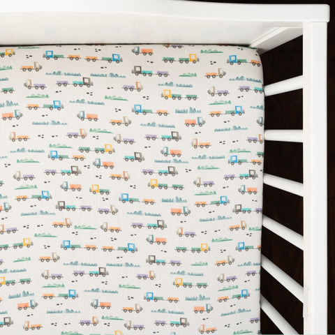 Blue Trucks Organic Fitted Cot Sheet