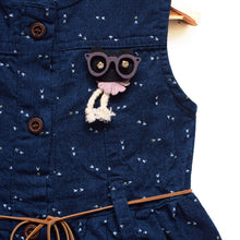 Load image into Gallery viewer, Navy Denim Printed Sleeveless Frock